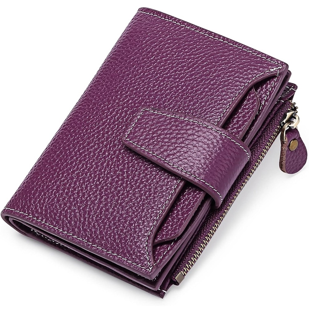 Purple Leather Women's Wallet Italy